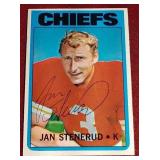 1972 Jan Stenerud Autographed Card
