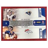 2010 Contenders Tim Tebow/Sam Bradford Rookie Card