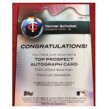 2023 Bowman Platinum Tanner Schobel Autograph Prospect Card