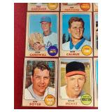 (16) 1968 Topps Baseball Cards
