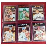 (6) 1971 Topps Baseball Cards - All HOFers