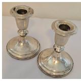 Pair of Vintage Weighted Sterling Silver Candlesticks