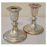 Pair of Vintage Weighted Sterling Silver Candlesticks