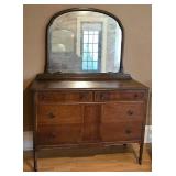 Vintage Bedroom Mirrored Bureau