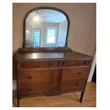 Vintage Bedroom Mirrored Bureau