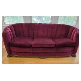 Lovely Wood-Based Burgundy Sofa