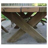 Versatile Round Wooden Picnic Table/Bench Set