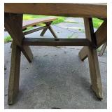 Versatile Round Wooden Picnic Table/Bench Set