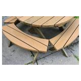 Versatile Round Wooden Picnic Table/Bench Set