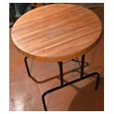 Versatile Folding Oak Table with Industrial-Style Frame