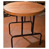 Versatile Folding Oak Table with Industrial-Style Frame