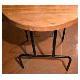 Versatile Folding Oak Table with Industrial-Style Frame