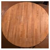 Versatile Folding Oak Table with Industrial-Style Frame