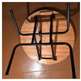 Versatile Folding Oak Table with Industrial-Style Frame