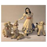 Pretty Porcelain Female & Animal Figures