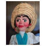 Three Colorful Paper Mache Puppets