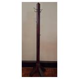 Vintage Dark Wood Coat Rack