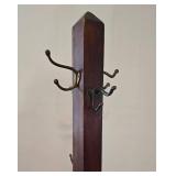 Vintage Dark Wood Coat Rack