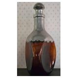 Unusual Vintage Glass/Silver Plate Decanter