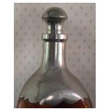 Unusual Vintage Glass/Silver Plate Decanter