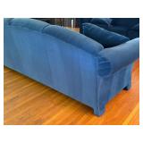 Luxurious Upholstered Blue Sofa