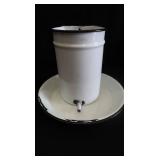 VINTAGE GRANITEWARE MEDICAL IRRIGATOR AND PAN