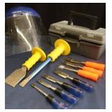 TACKLE BOX FULL OF CHISELS AND PICKS