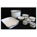ENAMELWARE POTS AND PIECES