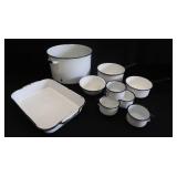 ENAMELWARE POTS AND PIECES