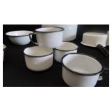 ENAMELWARE POTS AND PIECES