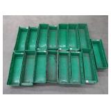 15 GREEN PLASTIC STORAGE BINS
