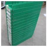 15 GREEN PLASTIC STORAGE BINS