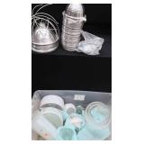 HUGE BOX OF ASSORTED GLASS AND METAL LIGHT GLOBES