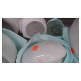 HUGE BOX OF ASSORTED GLASS AND METAL LIGHT GLOBES
