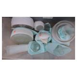 HUGE BOX OF ASSORTED GLASS AND METAL LIGHT GLOBES