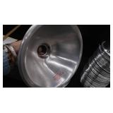 HUGE BOX OF ASSORTED GLASS AND METAL LIGHT GLOBES