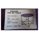 2 NEW MYSTIC TAILGATE FOLDING POP UP TABLES