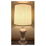 Lovely Vintage Lamp with a Pink Floral Design