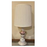 Lovely Vintage Lamp with a Pink Floral Design