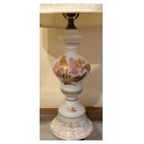 Lovely Vintage Lamp with a Pink Floral Design