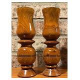 Vintage Woden Candle Holders