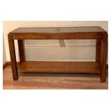 Vintage Glass Top Console Table