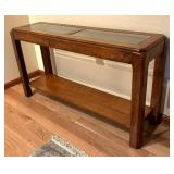Vintage Glass Top Console Table
