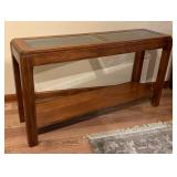 Vintage Glass Top Console Table