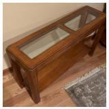 Vintage Glass Top Console Table