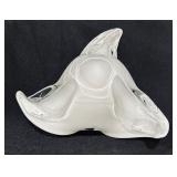 White Art Glass Slightly Ruffled Rim Bowl by Murano