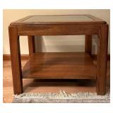 Vintage Glass Top Accent Table