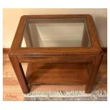Vintage Glass Top Accent Table