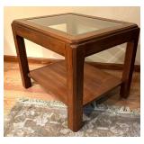 Vintage Glass Top Accent Table