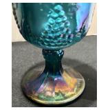 Six Vintage Carnival Glass Goblets by Indiana Glass